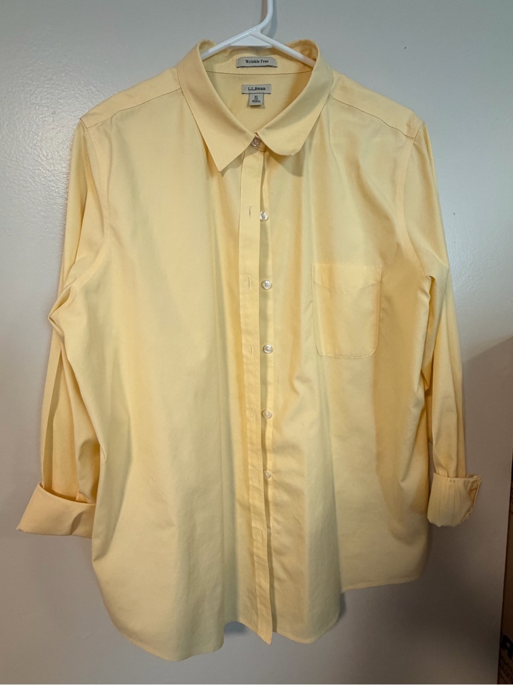 L.L. Bean Women's Light Yellow Button-Down Shirt